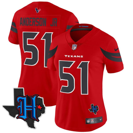 Women's Houston Texans 2024 Texas Patch Vapor Limited Jersey V2 - All Stitched HOUTEX_KDZ - KINDOZY