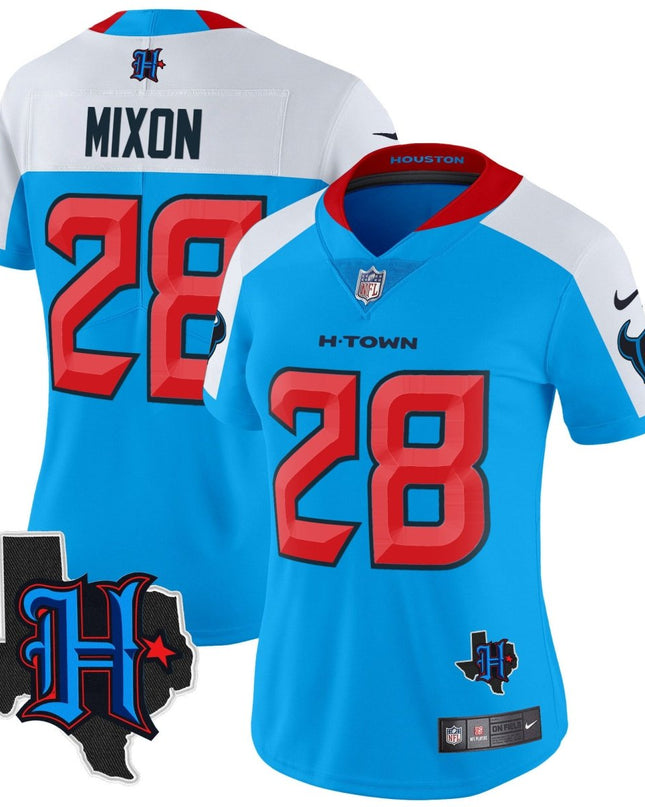 Women's Houston Texans 2024 Texas Patch Vapor Limited Jersey V2 - All Stitched HOUTEX_KDZ - KINDOZY