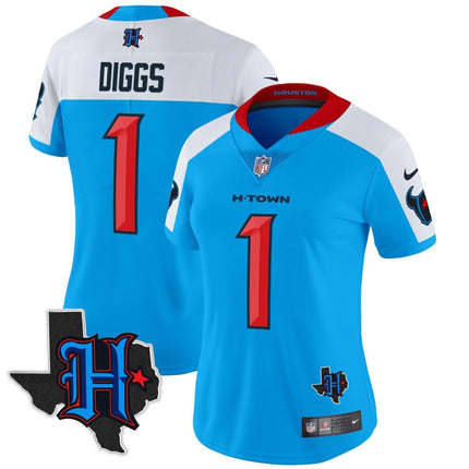Women's Houston Texans 2024 Texas Patch Vapor Limited Jersey V2 - All Stitched HOUTEX_KDZ - KINDOZY