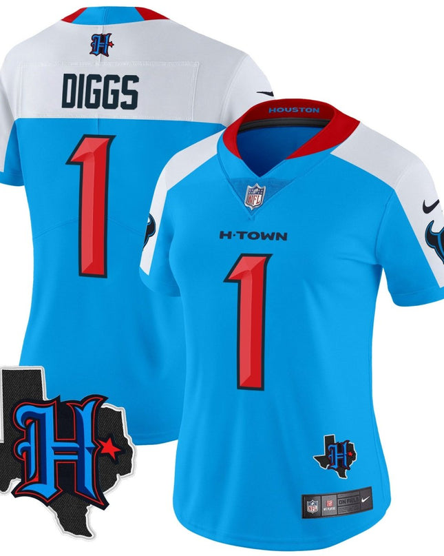 Women's Houston Texans 2024 Texas Patch Vapor Limited Jersey V2 - All Stitched HOUTEX_KDZ - KINDOZY