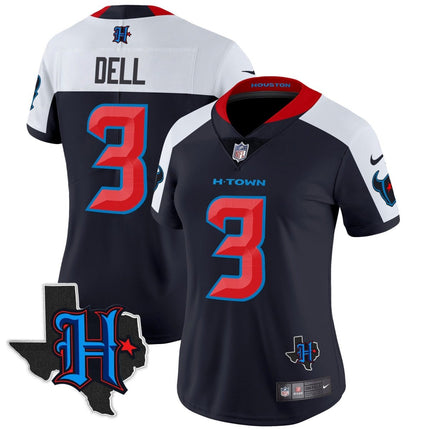 Women's Houston Texans 2024 Texas Patch Vapor Limited Jersey V2 - All Stitched HOUTEX_KDZ - KINDOZY