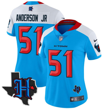 Women's Houston Texans 2024 Texas Patch Vapor Limited Jersey V2 - All Stitched HOUTEX_KDZ - KINDOZY