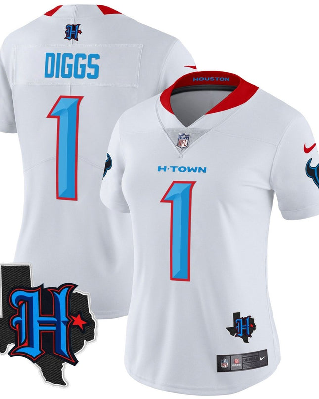 Women's Houston Texans 2024 Texas Patch Vapor Limited Jersey V2 - All Stitched HOUTEX_KDZ - KINDOZY