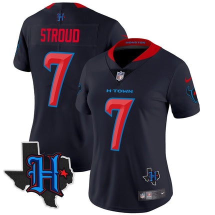 Women's Houston Texans 2024 Texas Patch Vapor Limited Jersey V2 - All Stitched HOUTEX_KDZ - KINDOZY