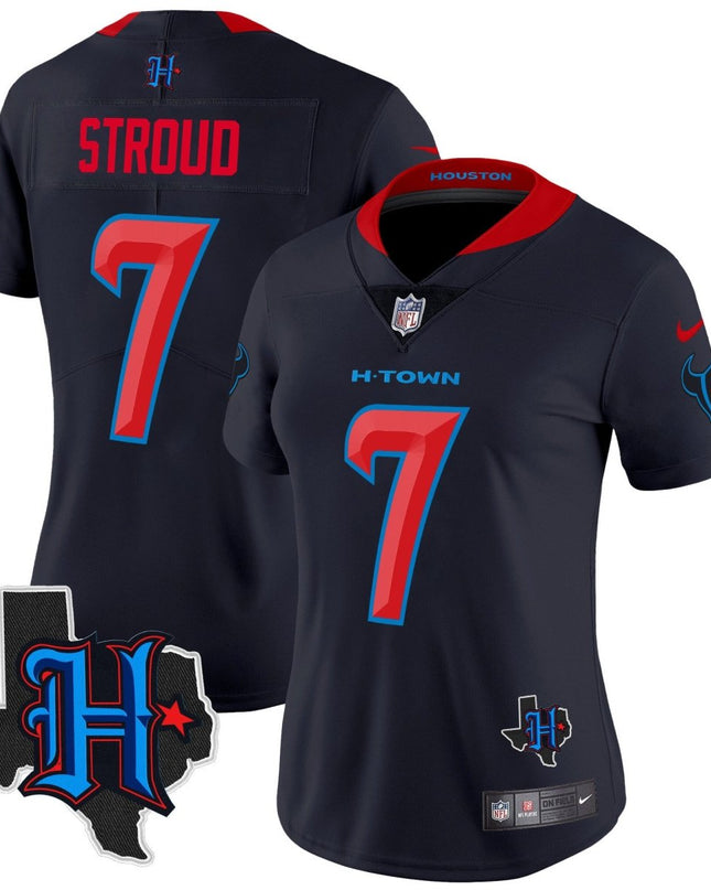 Women's Houston Texans 2024 Texas Patch Vapor Limited Jersey V2 - All Stitched HOUTEX_KDZ - KINDOZY