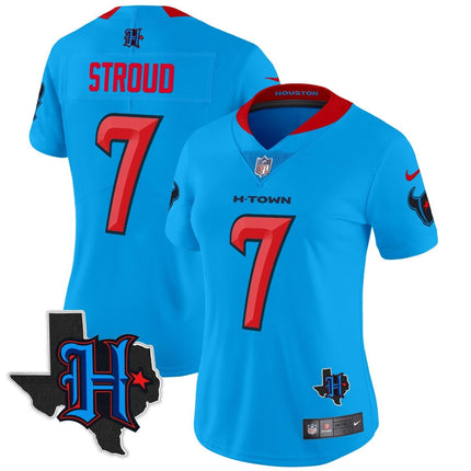 Women's Houston Texans 2024 Texas Patch Vapor Limited Jersey V2 - All Stitched HOUTEX_KDZ - KINDOZY