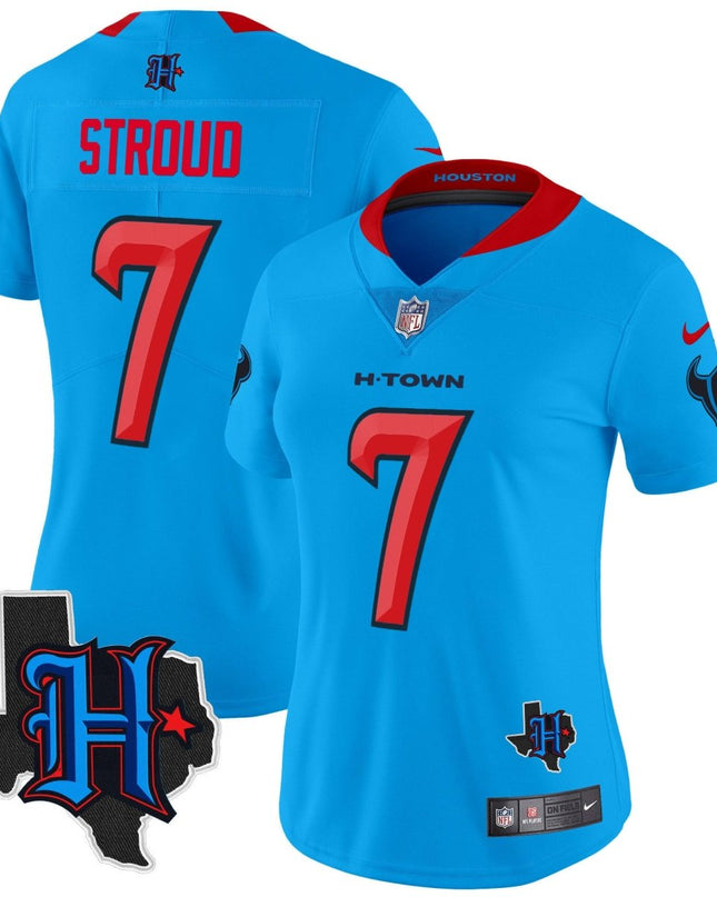 Women's Houston Texans 2024 Texas Patch Vapor Limited Jersey V2 - All Stitched HOUTEX_KDZ - KINDOZY