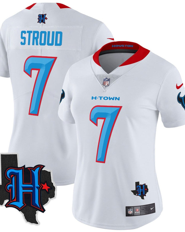Women's Houston Texans 2024 Texas Patch Vapor Limited Jersey V2 - All Stitched HOUTEX_KDZ - KINDOZY