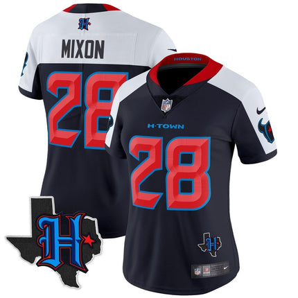 Women's Houston Texans 2024 Texas Patch Vapor Limited Jersey V2 - All Stitched HOUTEX_KDZ - KINDOZY
