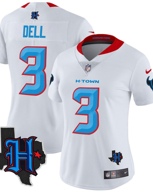 Women's Houston Texans 2024 Texas Patch Vapor Limited Jersey V2 - All Stitched HOUTEX_KDZ - KINDOZY