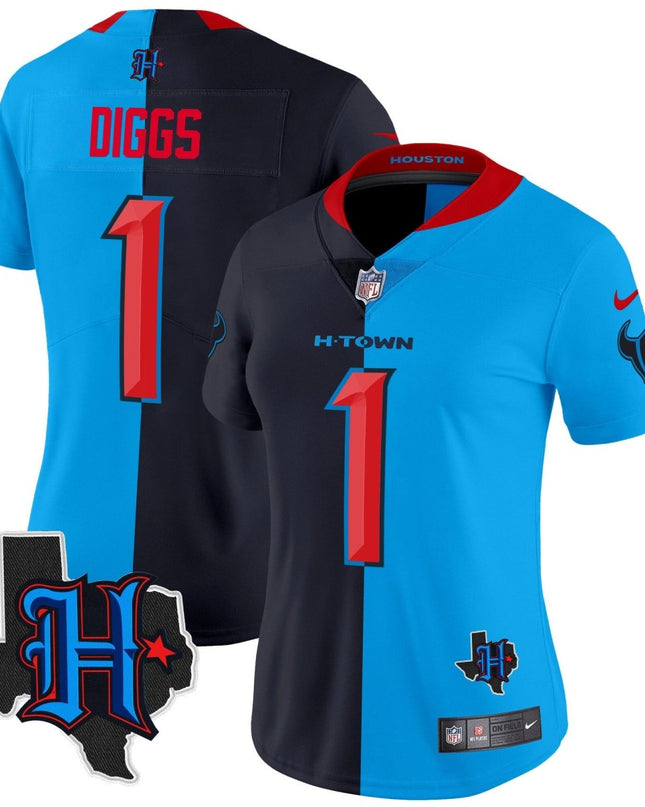 Women's Houston Texans 2024 Texas Patch Vapor Limited Jersey V2 - All Stitched HOUTEX_KDZ - KINDOZY