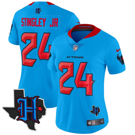 Women's Houston Texans 2024 Texas Patch Vapor Limited Jersey V2 - All Stitched HOUTEX_KDZ - KINDOZY