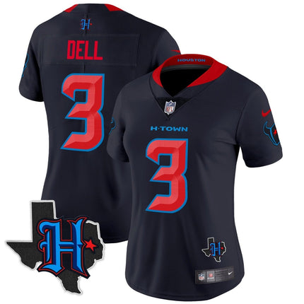 Women's Houston Texans 2024 Texas Patch Vapor Limited Jersey V2 - All Stitched HOUTEX_KDZ - KINDOZY