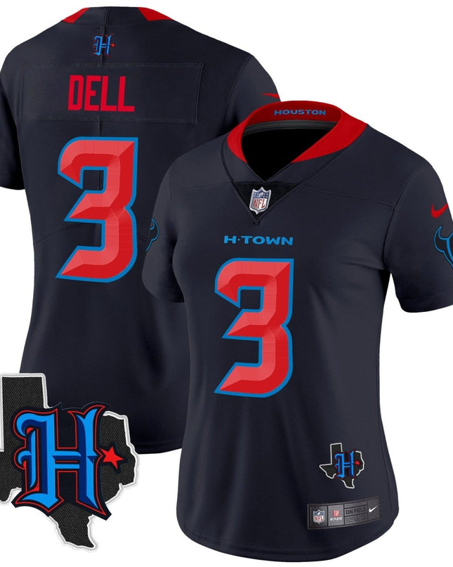 Women's Houston Texans 2024 Texas Patch Vapor Limited Jersey V2 - All Stitched HOUTEX_KDZ - KINDOZY