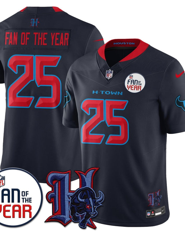 Women's Houston Texans "Fan Of The Year" Jersey - All Stitched HOUTEX_KDZ - KINDOZY