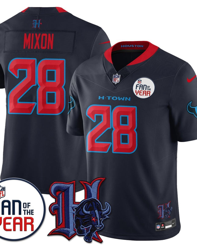 Women's Houston Texans "Fan Of The Year" Jersey - All Stitched HOUTEX_KDZ - KINDOZY