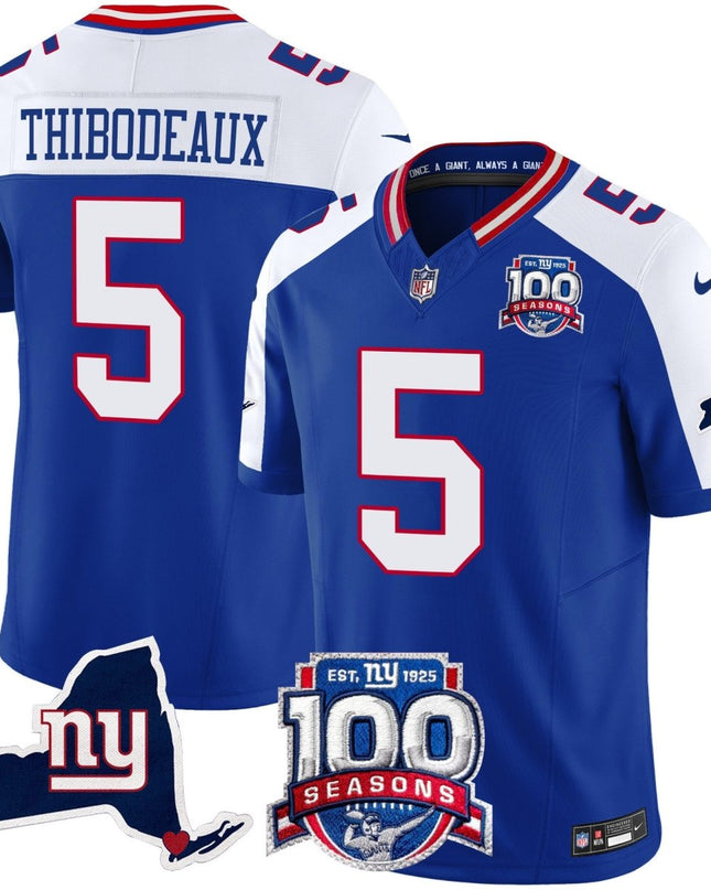 Women's New York Giants 100th Season & State Patch Vapor Limited Jersey - All Stitched NYG_KDZ - KINDOZY
