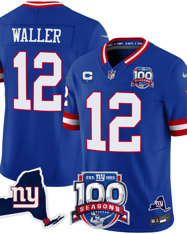 Women's New York Giants 100th Season & State Patch Vapor Limited Jersey - All Stitched NYG_KDZ - KINDOZY