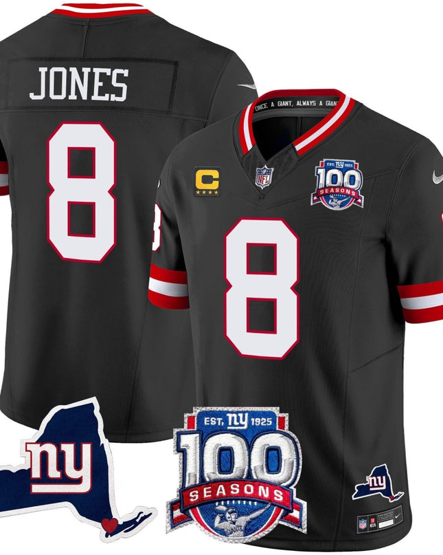 Women's New York Giants 100th Season & State Patch Vapor Limited Jersey - All Stitched NYG_KDZ - KINDOZY