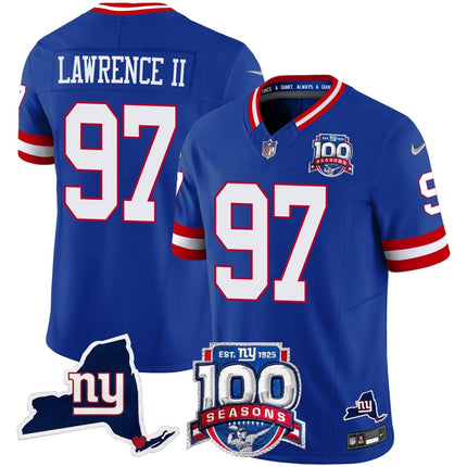 Women's New York Giants 100th Season & State Patch Vapor Limited Jersey - All Stitched NYG_KDZ - KINDOZY