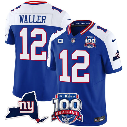 Women's New York Giants 100th Season & State Patch Vapor Limited Jersey - All Stitched NYG_KDZ - KINDOZY