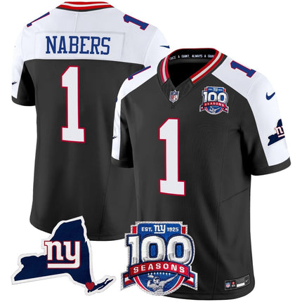 Women's New York Giants 100th Season & State Patch Vapor Limited Jersey - All Stitched NYG_KDZ - KINDOZY