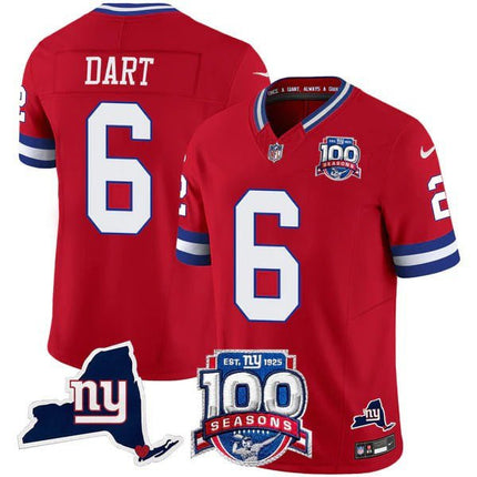 Women's New York Giants 100th Season & State Patch Vapor Limited Jersey - All Stitched NYG_KDZ - KINDOZY