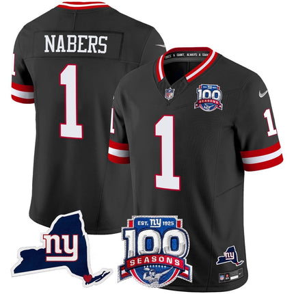 Women's New York Giants 100th Season & State Patch Vapor Limited Jersey - All Stitched NYG_KDZ - KINDOZY