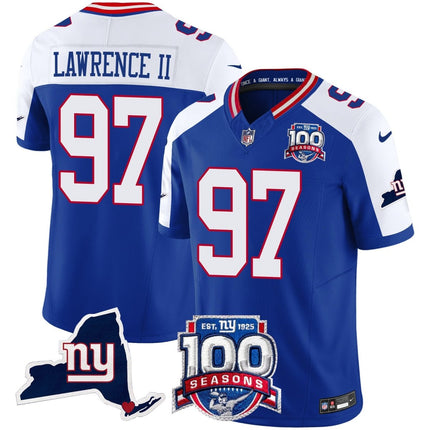 Women's New York Giants 100th Season & State Patch Vapor Limited Jersey - All Stitched NYG_KDZ - KINDOZY