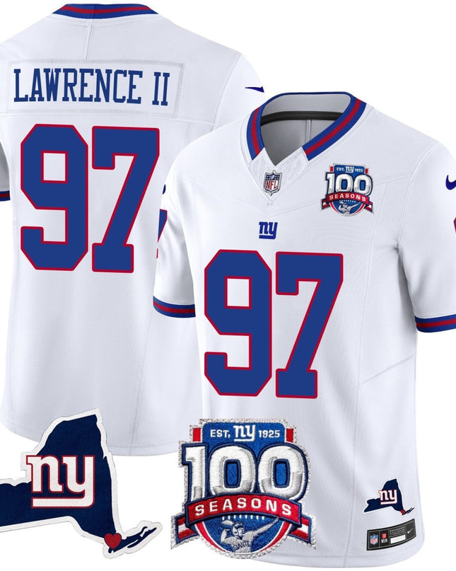 Women's New York Giants 100th Season & State Patch Vapor Limited Jersey - All Stitched NYG_KDZ - KINDOZY