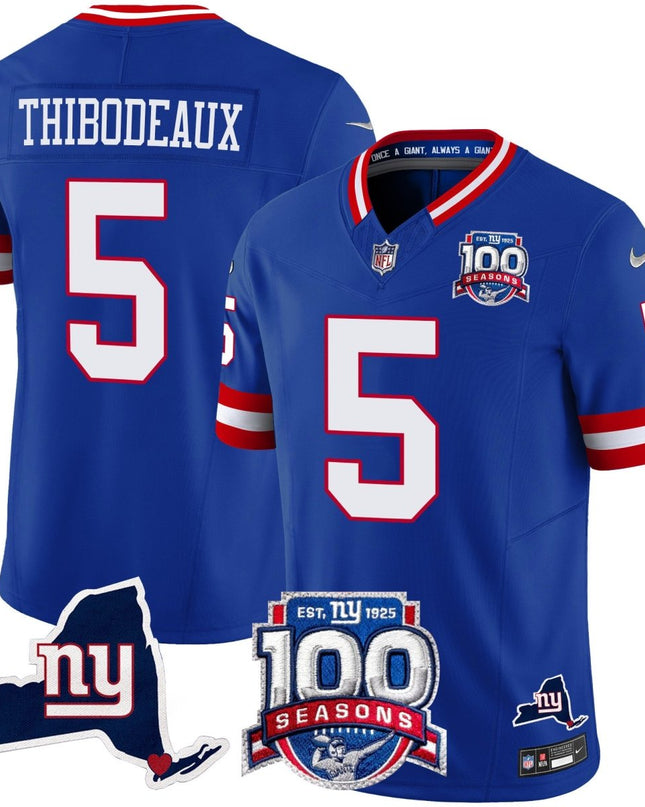 Women's New York Giants 100th Season & State Patch Vapor Limited Jersey - All Stitched NYG_KDZ - KINDOZY