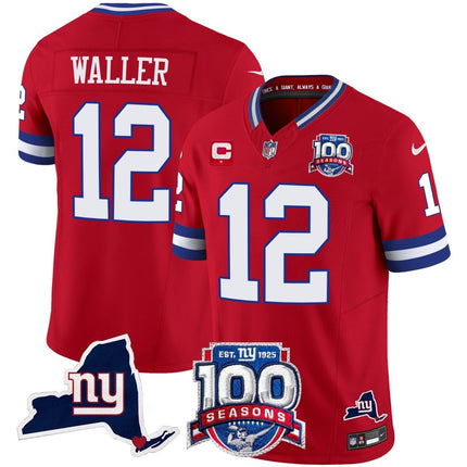 Women's New York Giants 100th Season & State Patch Vapor Limited Jersey - All Stitched NYG_KDZ - KINDOZY