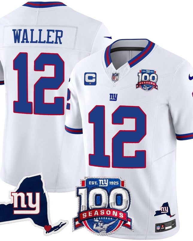 Women's New York Giants 100th Season & State Patch Vapor Limited Jersey - All Stitched NYG_KDZ - KINDOZY