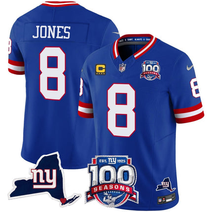 Women's New York Giants 100th Season & State Patch Vapor Limited Jersey - All Stitched NYG_KDZ - KINDOZY