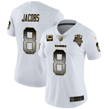 Women's Raiders Gold Arch Smoke Vapor Jersey - All Stitched LVRAI_KDZ - KINDOZY