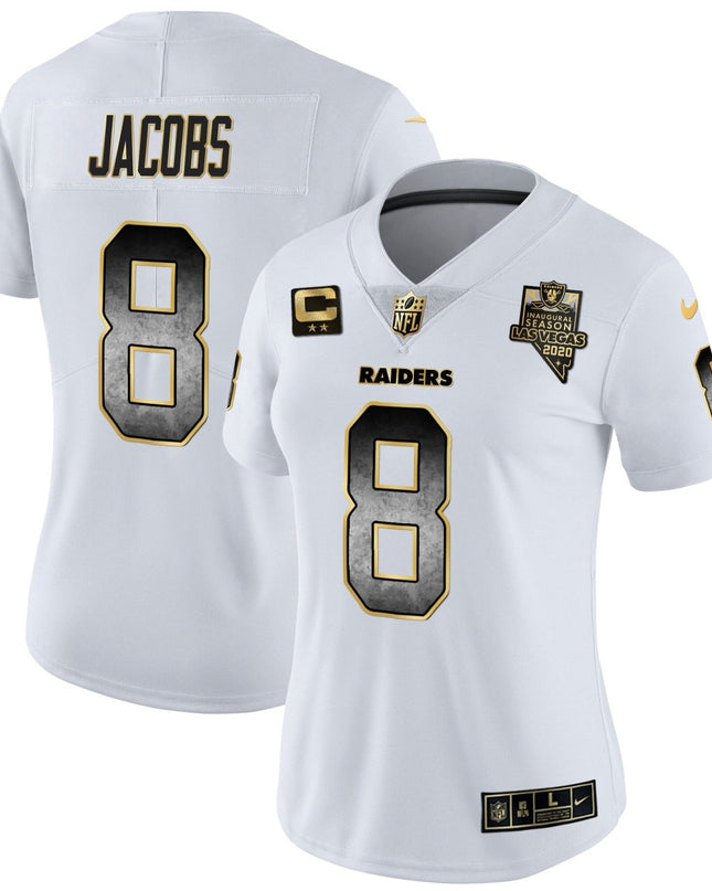 Women's Raiders Gold Arch Smoke Vapor Jersey - All Stitched LVRAI_KDZ - KINDOZY