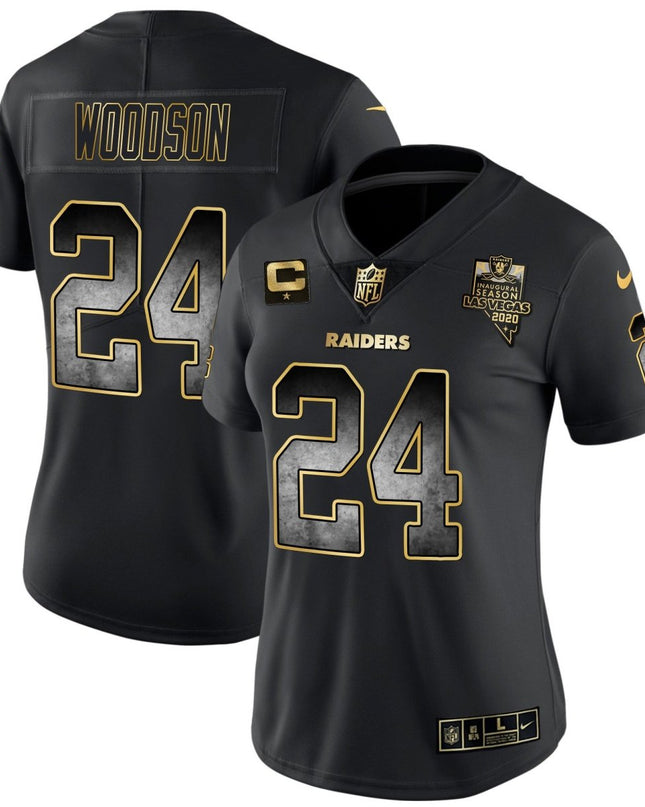 Women's Raiders Gold Arch Smoke Vapor Jersey - All Stitched LVRAI_KDZ - KINDOZY