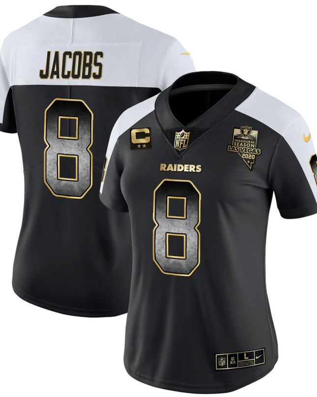 Women's Raiders Gold Arch Smoke Vapor Jersey - All Stitched LVRAI_KDZ - KINDOZY