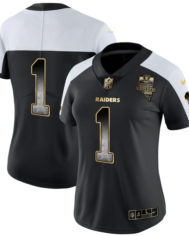 Women's Raiders Gold Arch Smoke Vapor Jersey - All Stitched LVRAI_KDZ - KINDOZY
