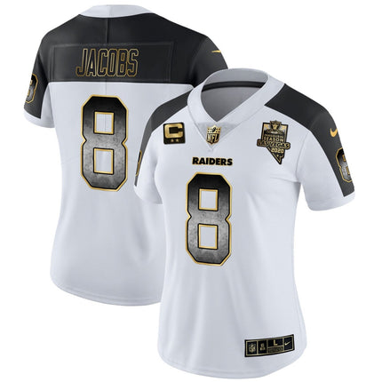 Women's Raiders Gold Arch Smoke Vapor Jersey - All Stitched LVRAI_KDZ - KINDOZY