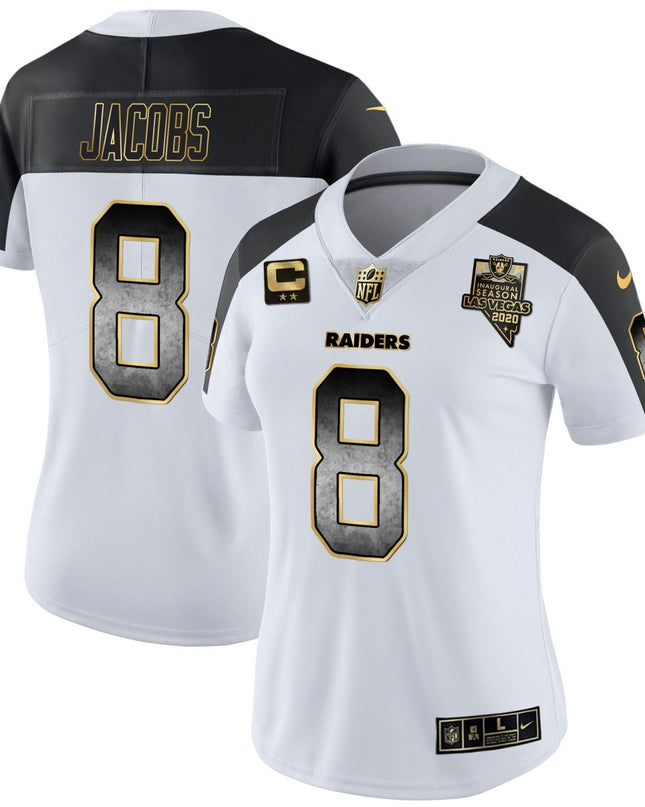 Women's Raiders Gold Arch Smoke Vapor Jersey - All Stitched LVRAI_KDZ - KINDOZY