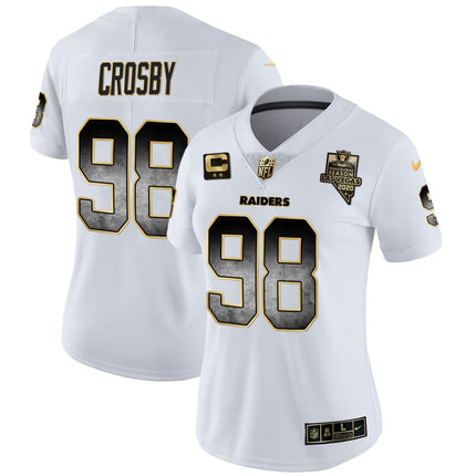 Women's Raiders Gold Arch Smoke Vapor Jersey - All Stitched LVRAI_KDZ - KINDOZY
