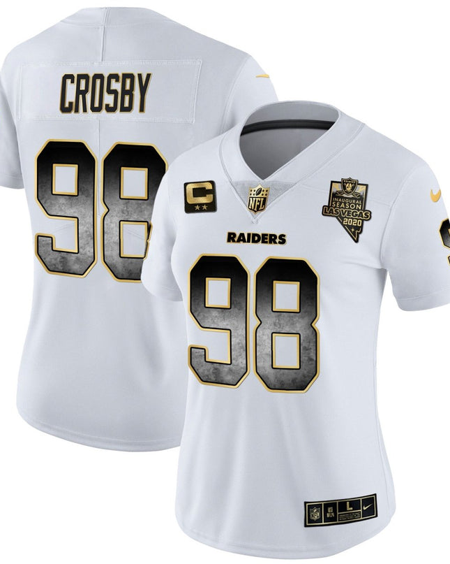 Women's Raiders Gold Arch Smoke Vapor Jersey - All Stitched LVRAI_KDZ - KINDOZY