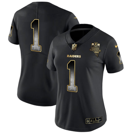 Women's Raiders Gold Arch Smoke Vapor Jersey - All Stitched LVRAI_KDZ - KINDOZY