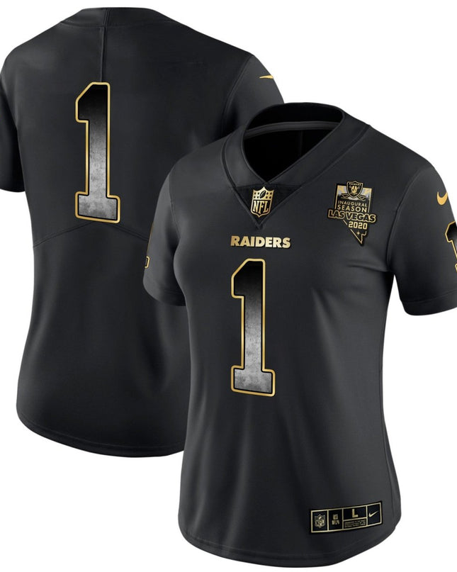 Women's Raiders Gold Arch Smoke Vapor Jersey - All Stitched LVRAI_KDZ - KINDOZY