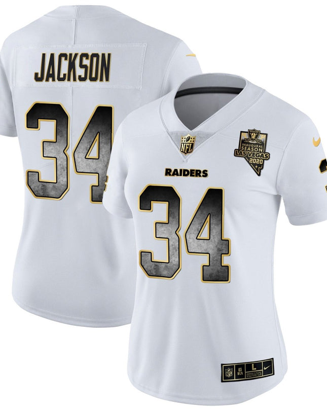 Women's Raiders Gold Arch Smoke Vapor Jersey - All Stitched LVRAI_KDZ - KINDOZY