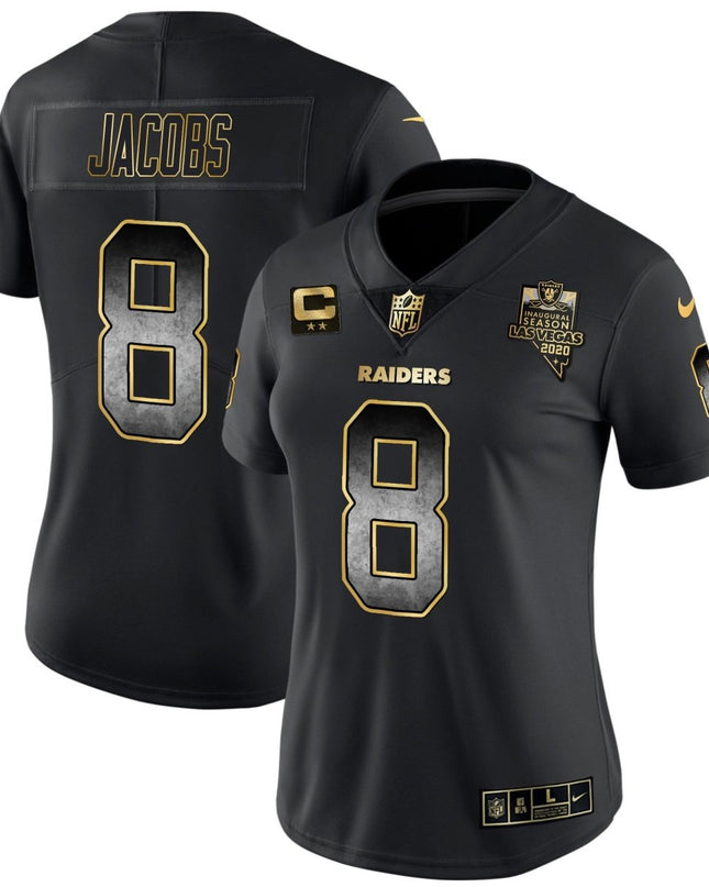 Women's Raiders Gold Arch Smoke Vapor Jersey - All Stitched LVRAI_KDZ - KINDOZY