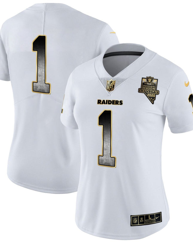 Women's Raiders Gold Arch Smoke Vapor Jersey - All Stitched LVRAI_KDZ - KINDOZY