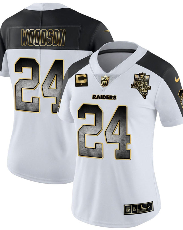 Women's Raiders Gold Arch Smoke Vapor Jersey - All Stitched LVRAI_KDZ - KINDOZY
