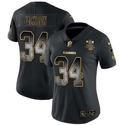 Women's Raiders Gold Arch Smoke Vapor Jersey - All Stitched LVRAI_KDZ - KINDOZY